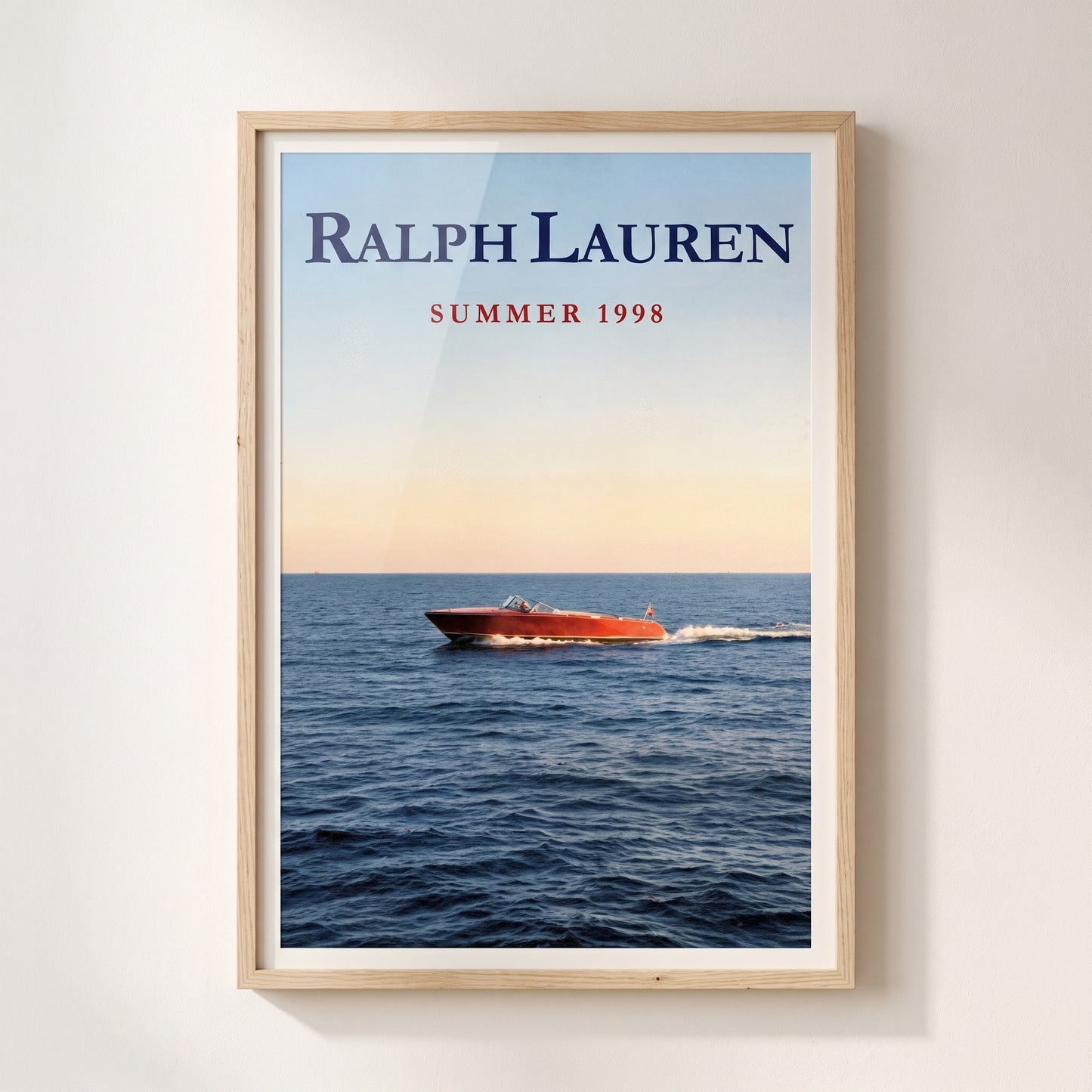 Vintage Speedboat Print — Classic Nautical Wall Art