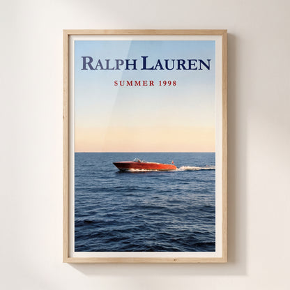 Vintage Speedboat Print — Classic Nautical Wall Art