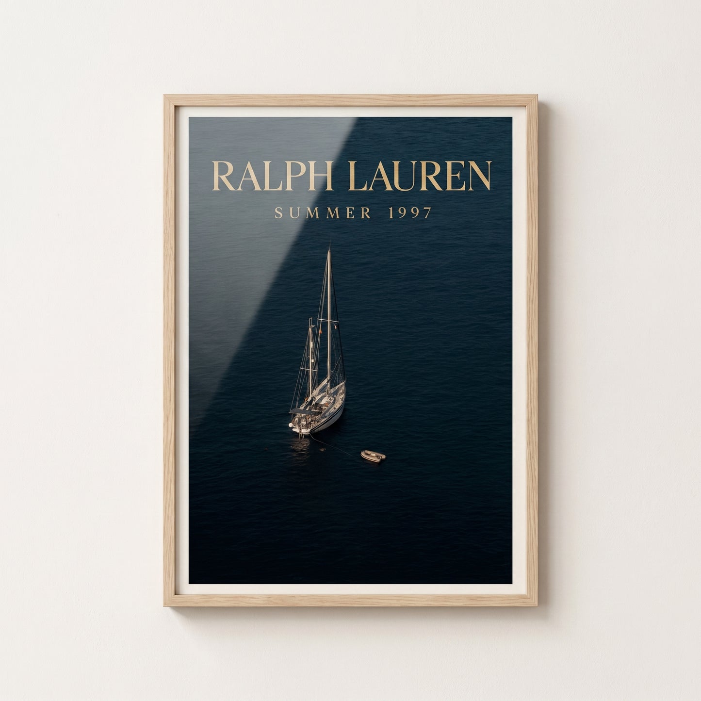 Aerial Sailboat Print — Vintage Nautical Wall Art