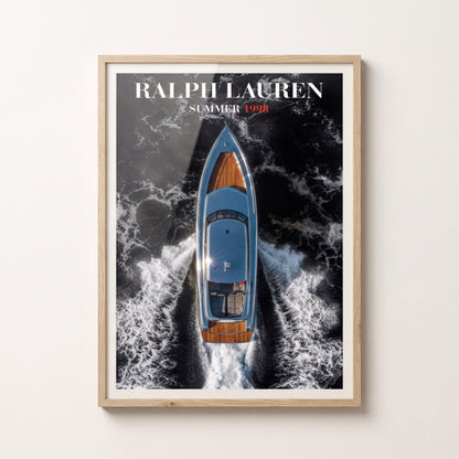 Luxury Yacht Sailboat Print — Vintage Nautical Wall Art