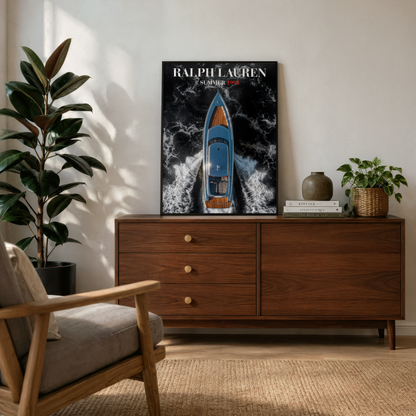 Luxury Yacht Sailboat Print — Vintage Nautical Wall Art