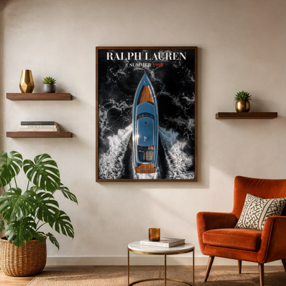 Luxury Yacht Sailboat Print — Vintage Nautical Wall Art