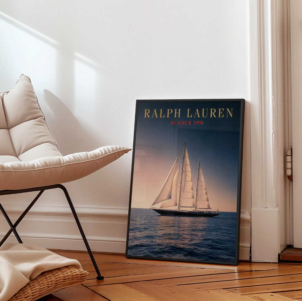 Sailing Yacht Print — Vintage Nautical Wall Art