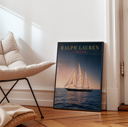 Sailing Yacht Print — Vintage Nautical Wall Art